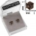 E065 Gy Sparkling Crystal 5.5mm Cube Earrings Grey 1020010